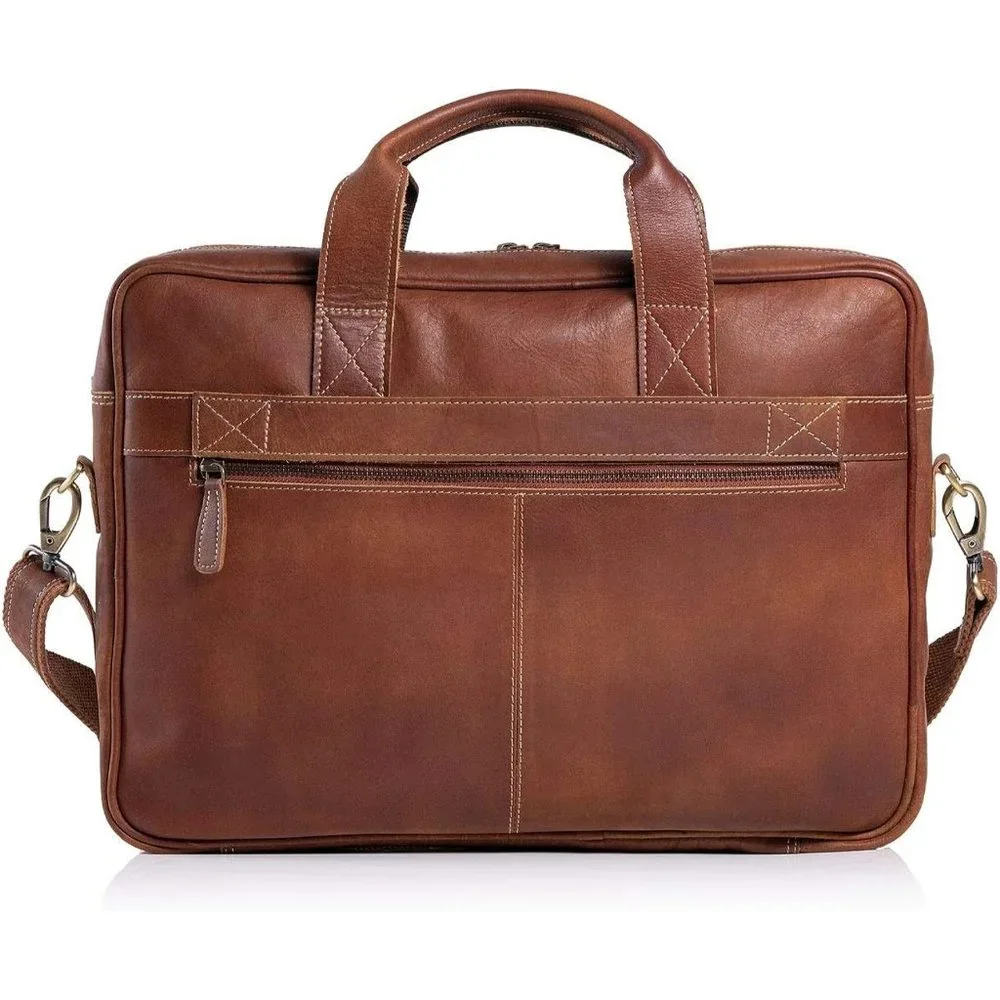 Men's Brown Leather Breifcase for Office